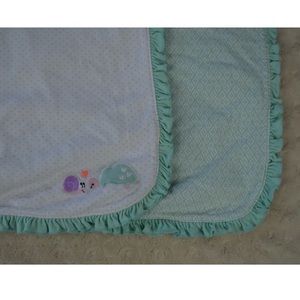 Just One You Carter's Turtle Snail Baby Blanket Heart Green White Polka Dot